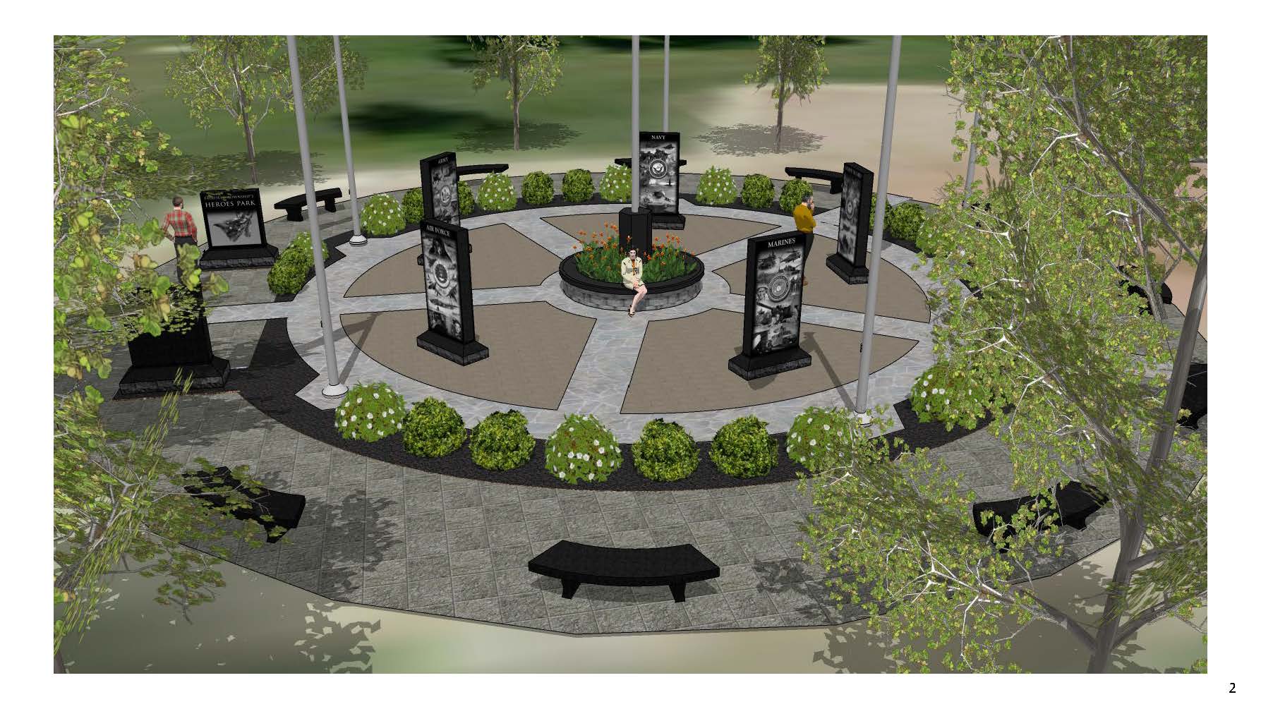 Fairfield Veterans Memorial rendering